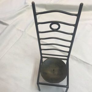 Silvestri Black Metal Ladderback Chair Candle Holder